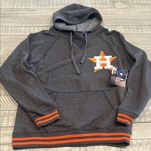 Stitches Houston Astros Charcoal and Orange Men's Hoodie